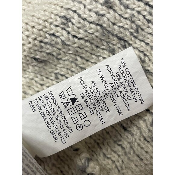 Lucky Brand White Grey Drape Open Front Cardigan Sweater Women's Size Large - Picture 8 of 9